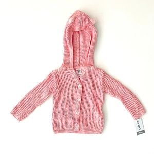 NWT Carter’s Girls Pink Cardigan with Hood Size 12m